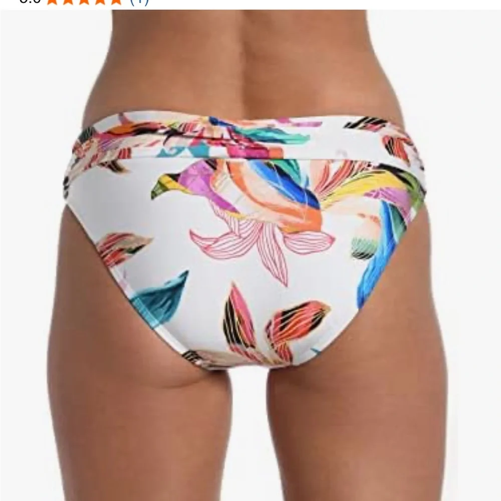 LA BLANCA Paradise Scoop Banded Tropical 🌴 Bikini 👙 Bottoms - NWT - Size 14 - Picture 1 of 7